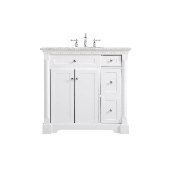 Elegant Decor 36 Inch Single Bathroom Vanity In White VF53036WH